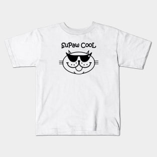 SuPaw CooL - black outline Kids T-Shirt